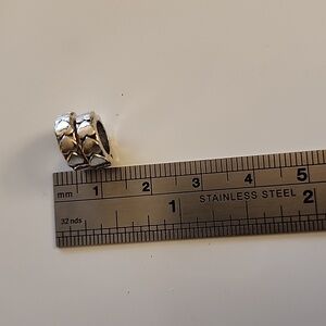Pair of Heart Stone Spacer Beads Pandora and Chamilia Compatable
